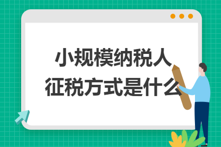 小规模纳税人征税方式是什么