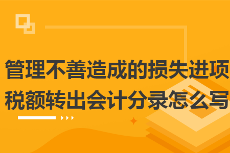 管理不善造成的损失进项税额转出会计分录怎么写