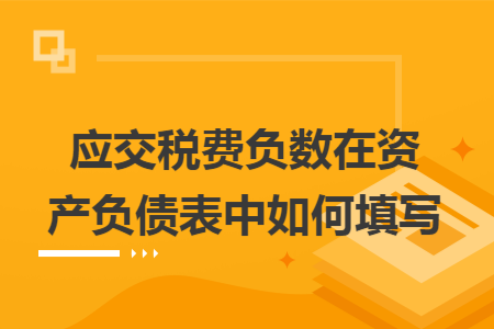 应交税费负数在资产负债表中如何填写