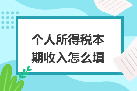 个人所得税本期收入怎么填