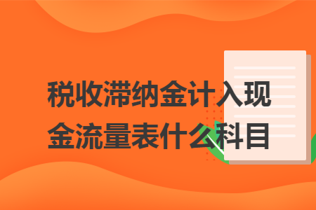 税收滞纳金计入现金流量表什么科目