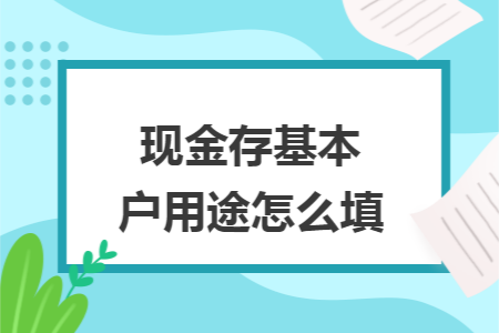 现金存基本户用途怎么填