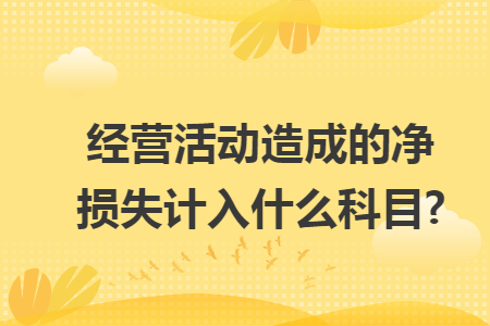 经营活动造成的净损失计入什么科目?