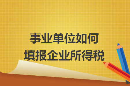 事业单位如何填报企业所得税
