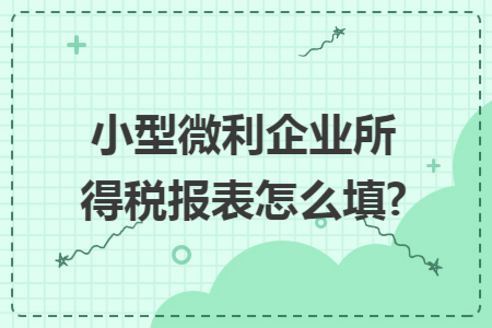 小型微利企业所得税报表怎么填?