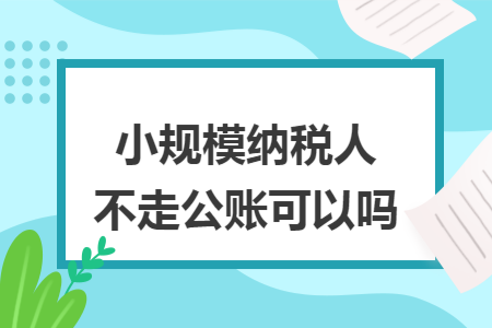小规模纳税人不走公账可以吗