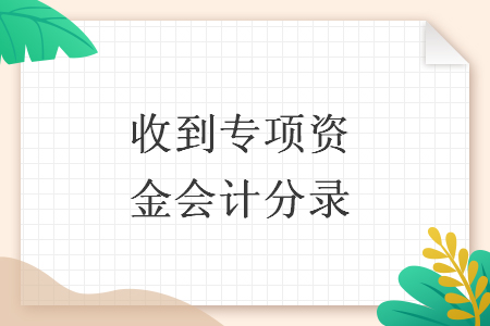 收到专项资金会计分录