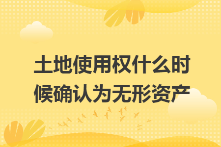 土地使用权什么时候确认为无形资产