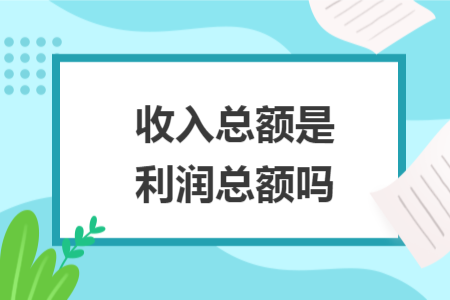 收入总额是利润总额吗