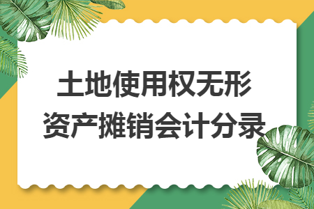 土地使用权无形资产摊销会计分录