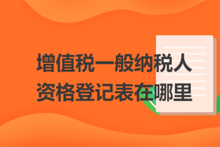 增值税一般纳税人资格登记表在哪里