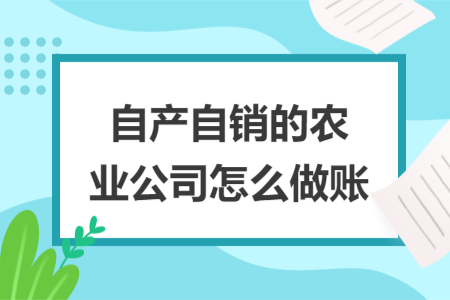 自产自销的农业公司怎么做账