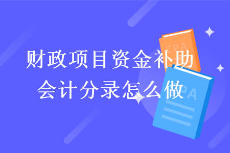 财政项目资金补助会计分录怎么做