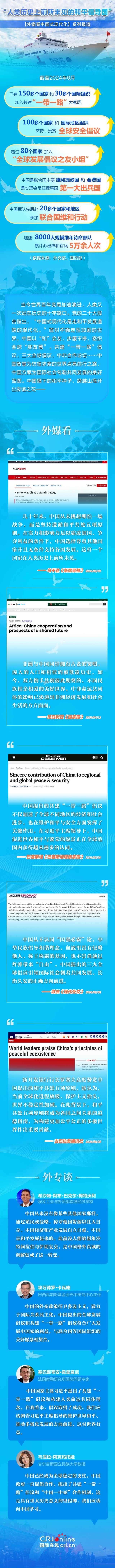 【外媒看中国式现代化】“人类历史上前所未见的和平倡导国”_fororder_0714