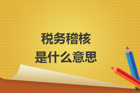 税务稽核是什么意思