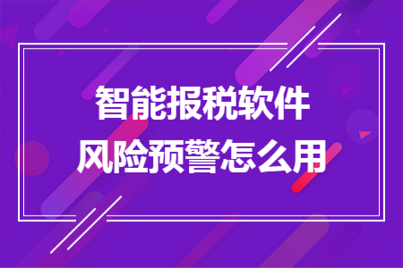 智能报税软件风险预警怎么用