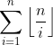 \sum_{i = 1}^{n}\left \lfloor \frac{n}{i} \right \rfloor