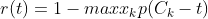 r(t)=1-maxx_kp(C_k-t)