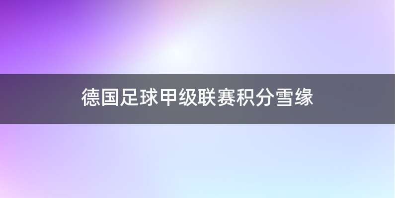 德国足球甲级联赛积分雪缘