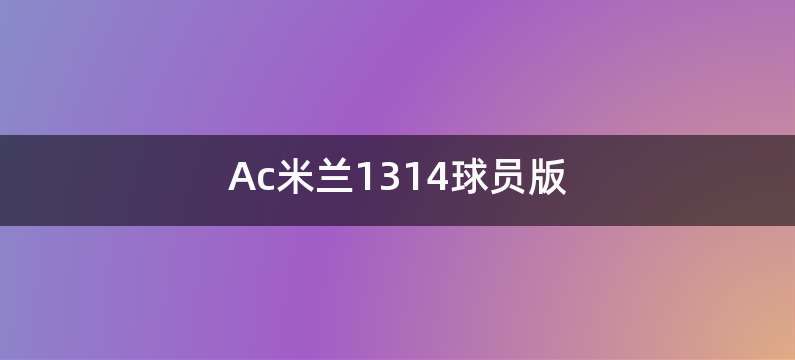 Ac米兰1314球员版