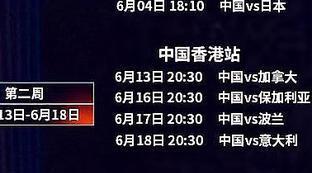 世界女排联赛赛程