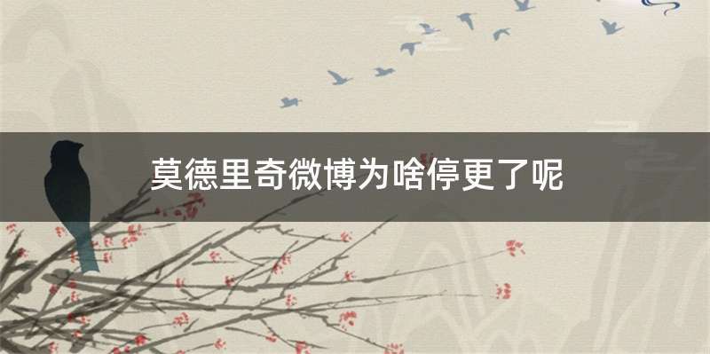 莫德里奇微博为啥停更了呢