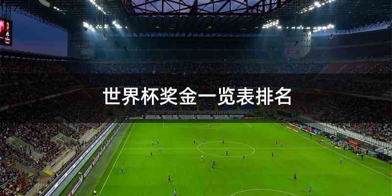 世界杯奖金一览表排名