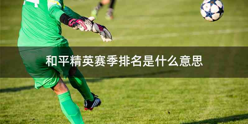 和平精英赛季排名是什么意思
