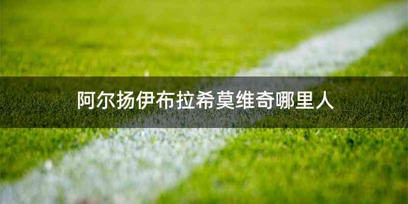 阿尔扬伊布拉希莫维奇哪里人
