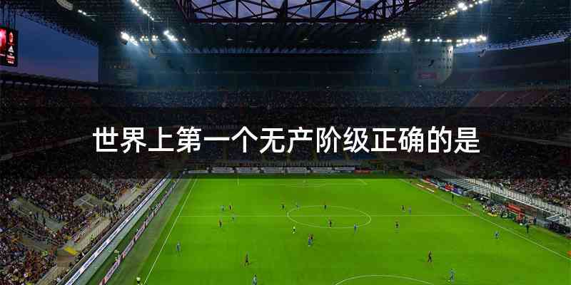 世界上第一个无产阶级正确的是