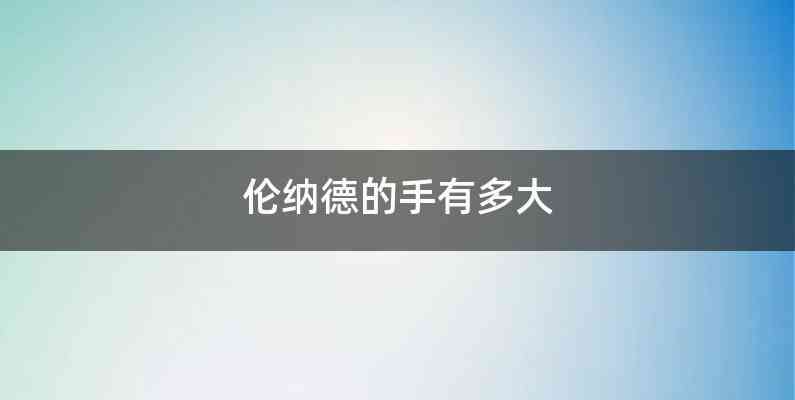 伦纳德的手有多大