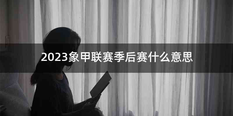 2023象甲联赛季后赛什么意思