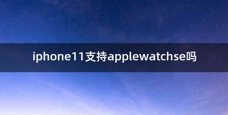 iphone11支持applewatchse吗