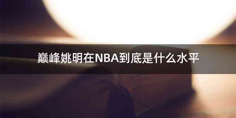 巅峰姚明在NBA到底是什么水平