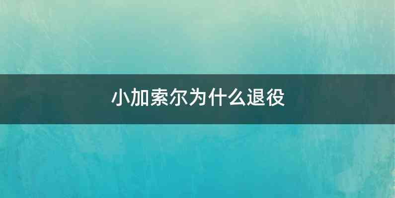 小加索尔为什么退役