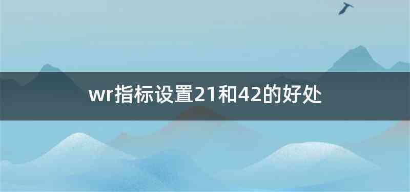 wr指标设置21和42的好处