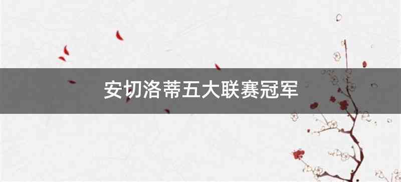 安切洛蒂五大联赛冠军