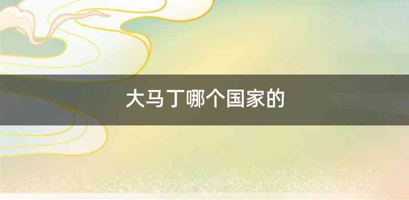 大马丁哪个国家的