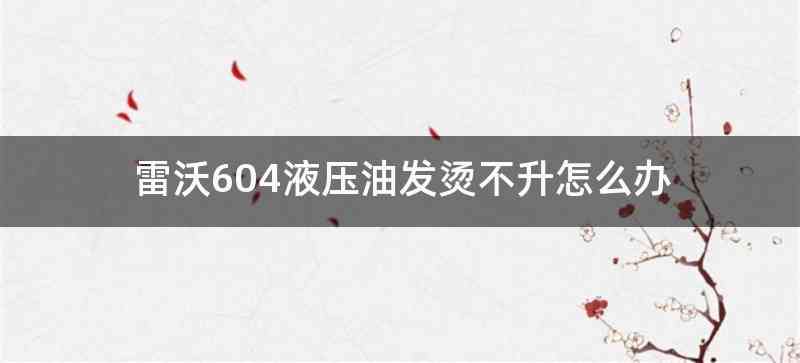 雷沃604液压油发烫不升怎么办