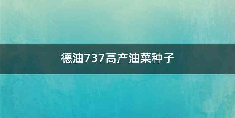 德油737高产油菜种子