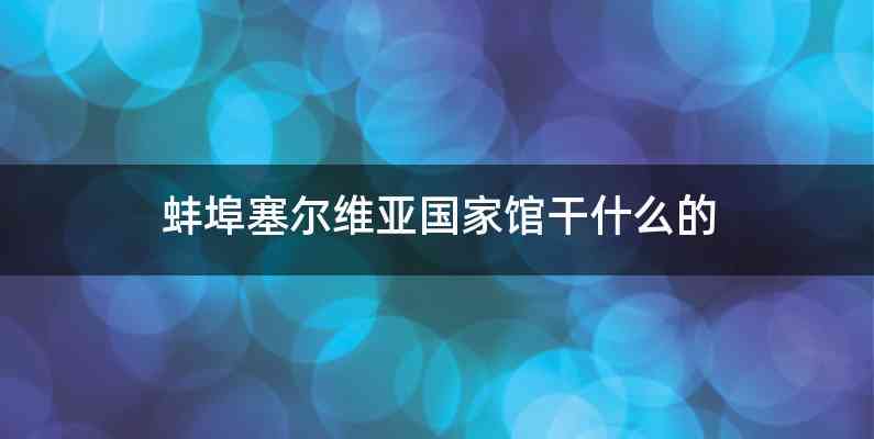 蚌埠塞尔维亚国家馆干什么的
