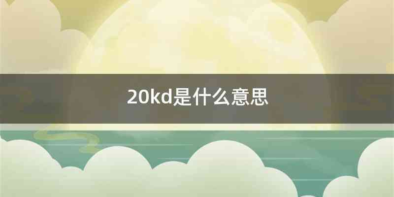 20kd是什么意思