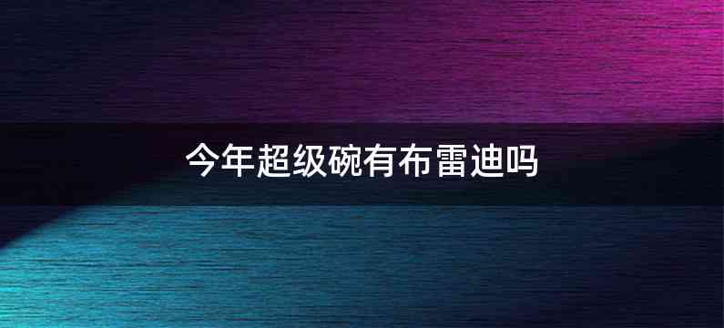 今年超级碗有布雷迪吗