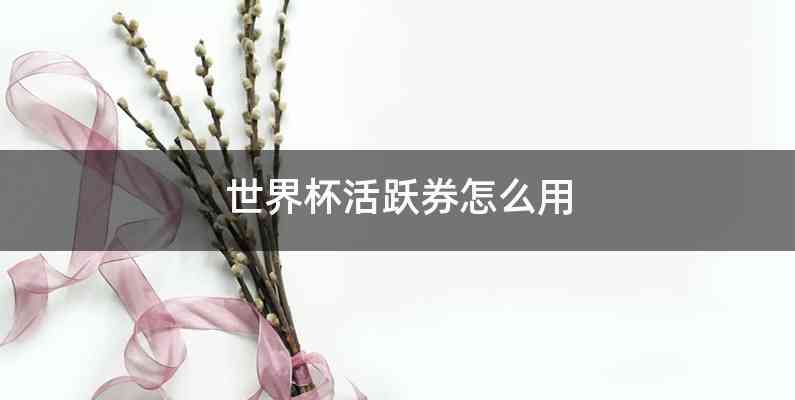 世界杯活跃券怎么用