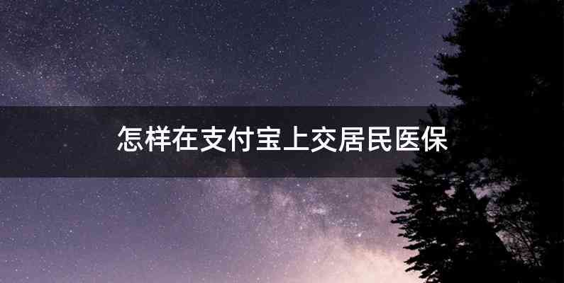 怎样在支付宝上交居民医保