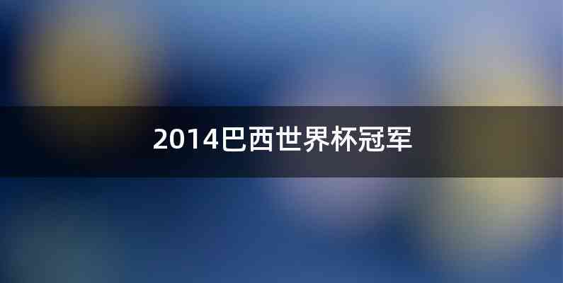 2014巴西世界杯冠军