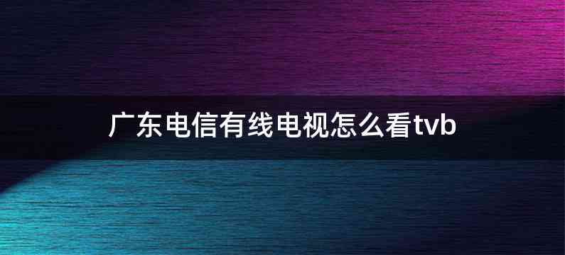 广东电信有线电视怎么看tvb