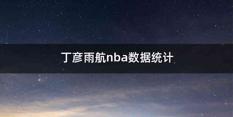 丁彦雨航nba数据统计