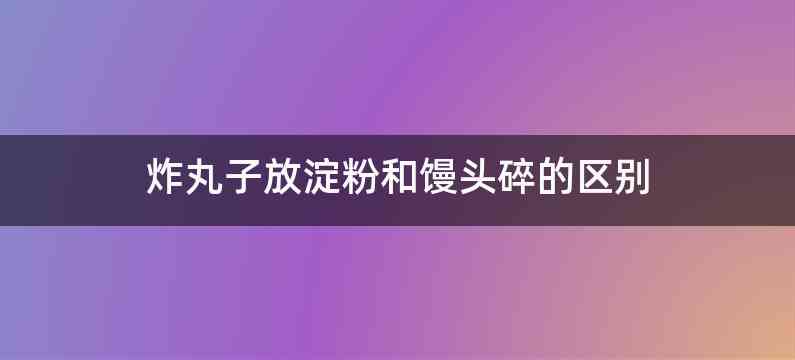 炸丸子放淀粉和馒头碎的区别
