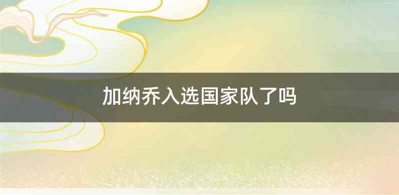 加纳乔入选国家队了吗